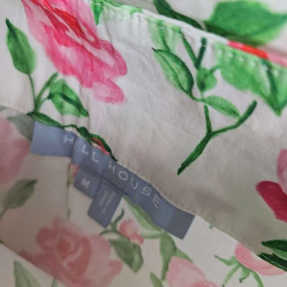 Hill House Mirabel Wrap Roses Print Midi Skirt M White Pink Green Ruffle Floral - Picture 8 of 11